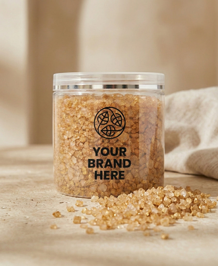 Αρωματικά άλατα λουτρού χρυσό & κεχριμπάρι - 500 g.