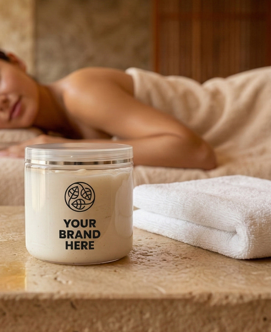 Afgiftende spa-lermaske guld og rav - 500 ml.