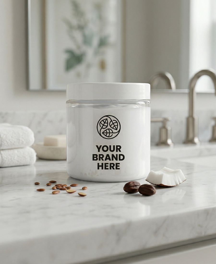 Plaukų kaukė su kokosais, jojoba ir linų sėmenimis – 200 ml.