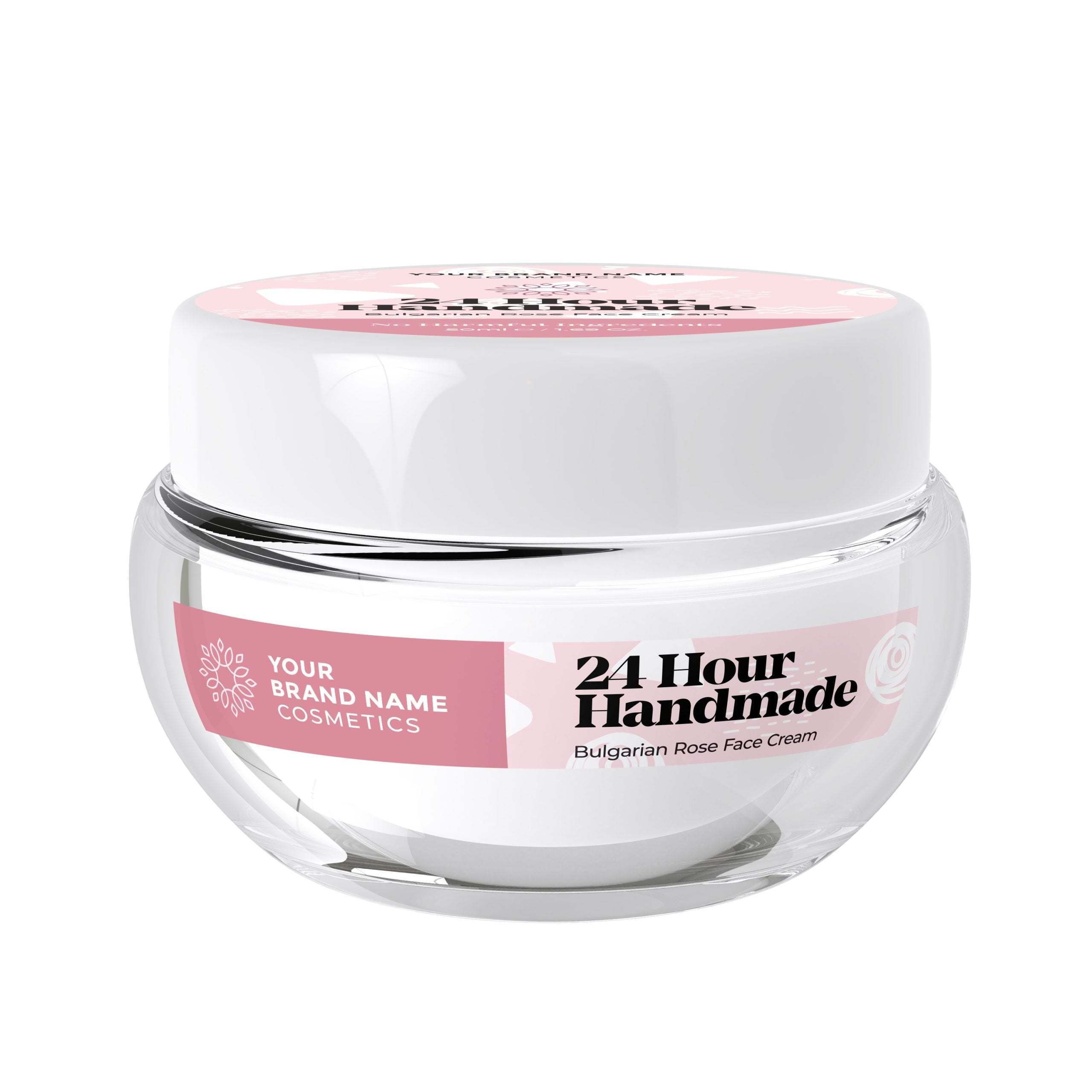 24H Handmade Face Cream Bulgarian Rose - 50 ml. - Made By Nature Labs - Private Label Natural Skin Care &amp; Cosmetics 