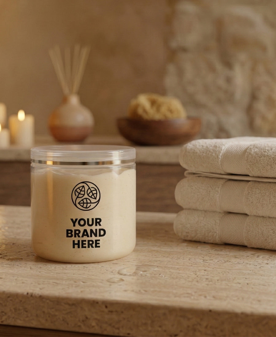 Afgiftende spa-lermaske guld og rav - 500 ml.