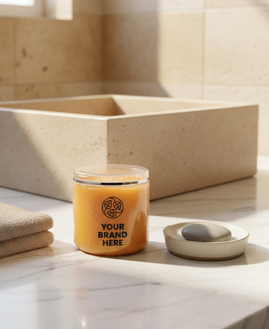 Eksfolierende spa-skrub med guld og rav - 500 ml.