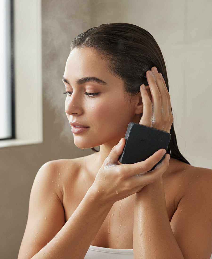 Detox Essence Šamponová tyčinka s aktivním uhlím – 85 g.