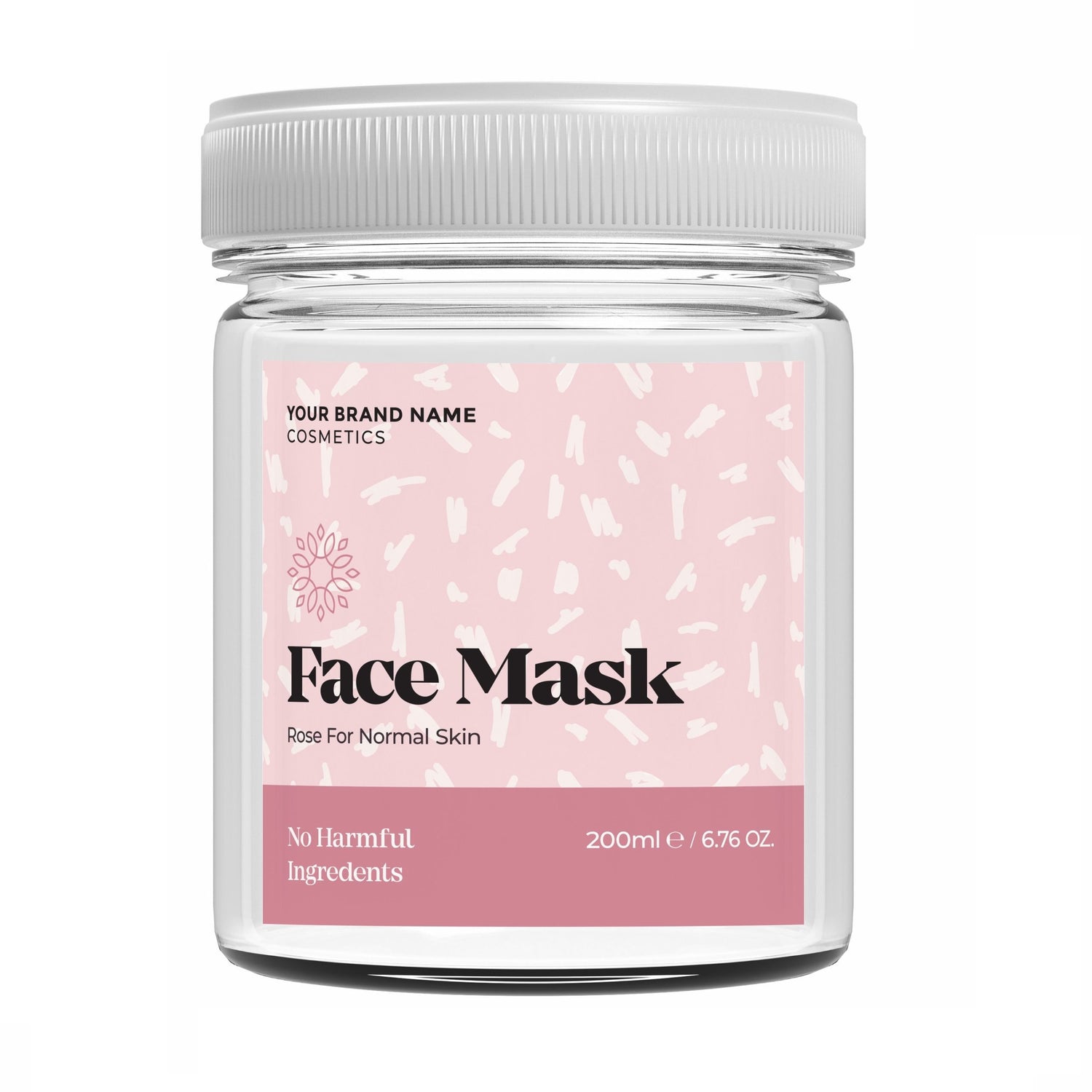 Purifying Face Mask Rose - 200 ml. - Made By Nature Labs - Private Label Natural Skin Care &amp; Cosmetics 