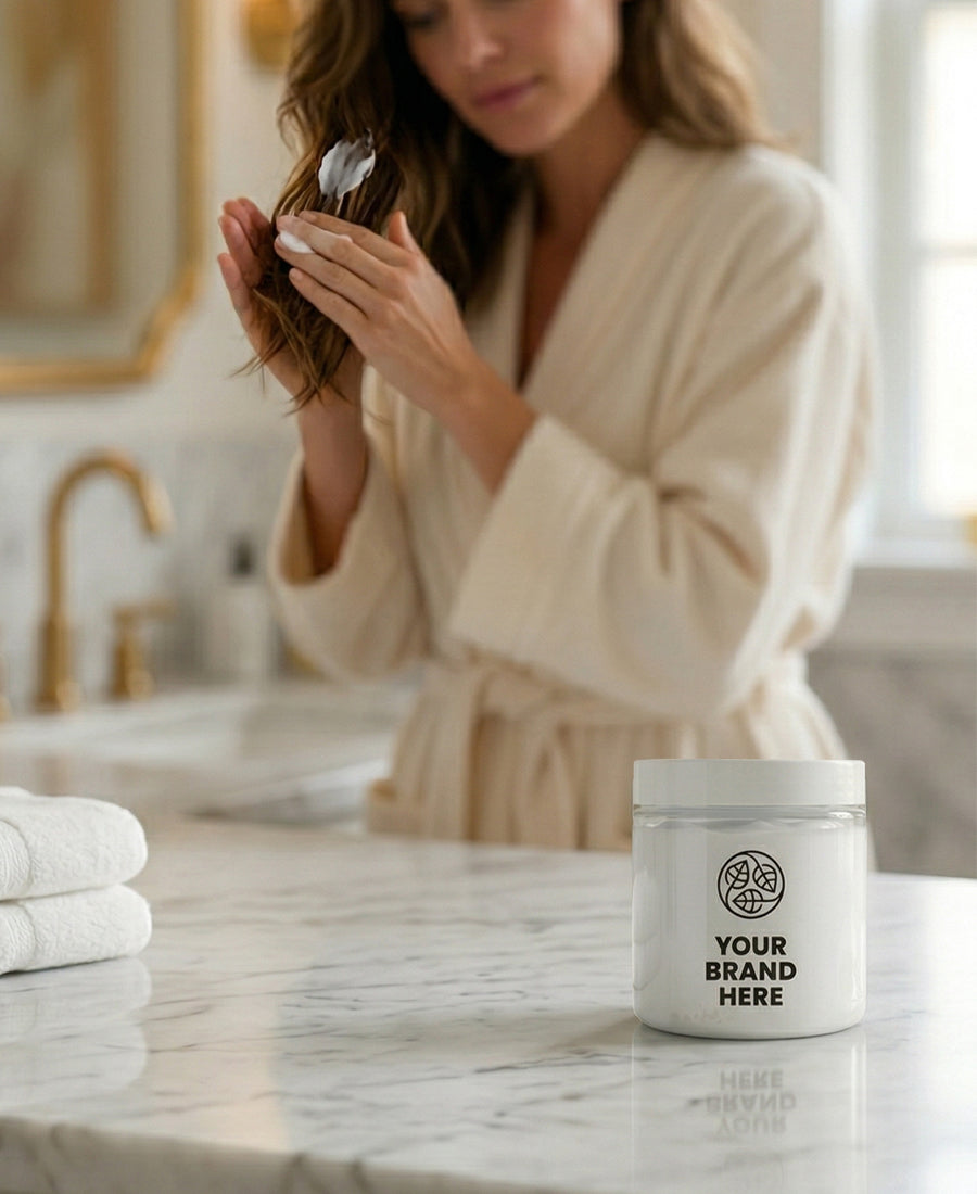 Μάσκα μαλλιών με καρύδα, τζοτζόμπα, λιναρόσπορο - 200 ml.