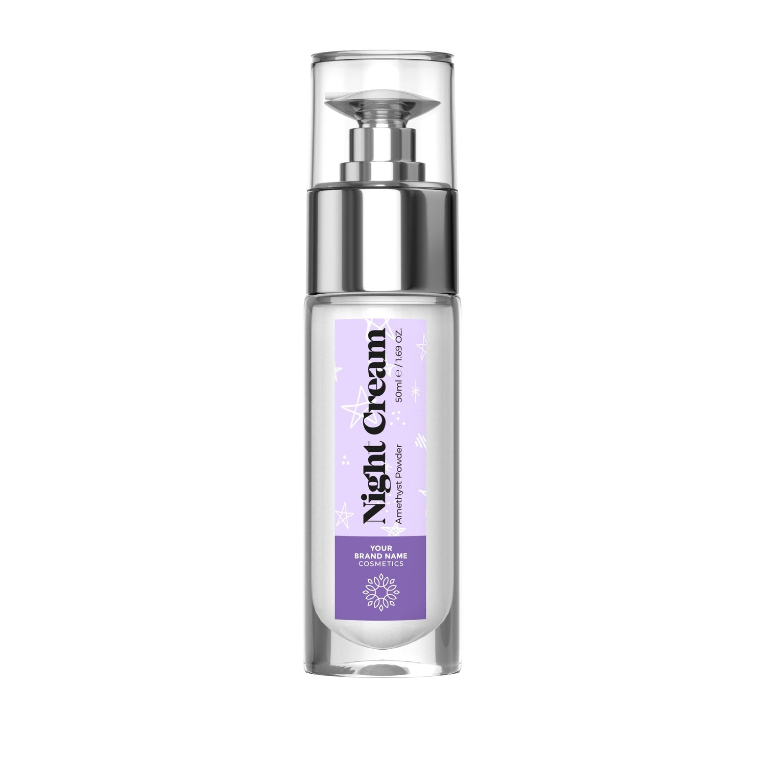 Moisturizing Night Cream with Amethyst Powder - 50 ml. - Made By Nature Labs - Private Label Natural Skin Care &amp; Cosmetics 