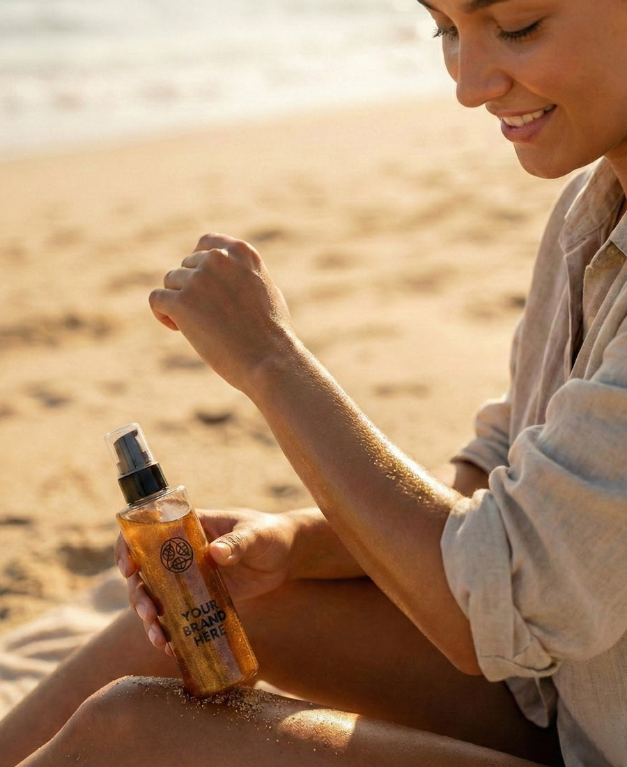 Päevitusõli kuldsete osakestega - 200 ml.