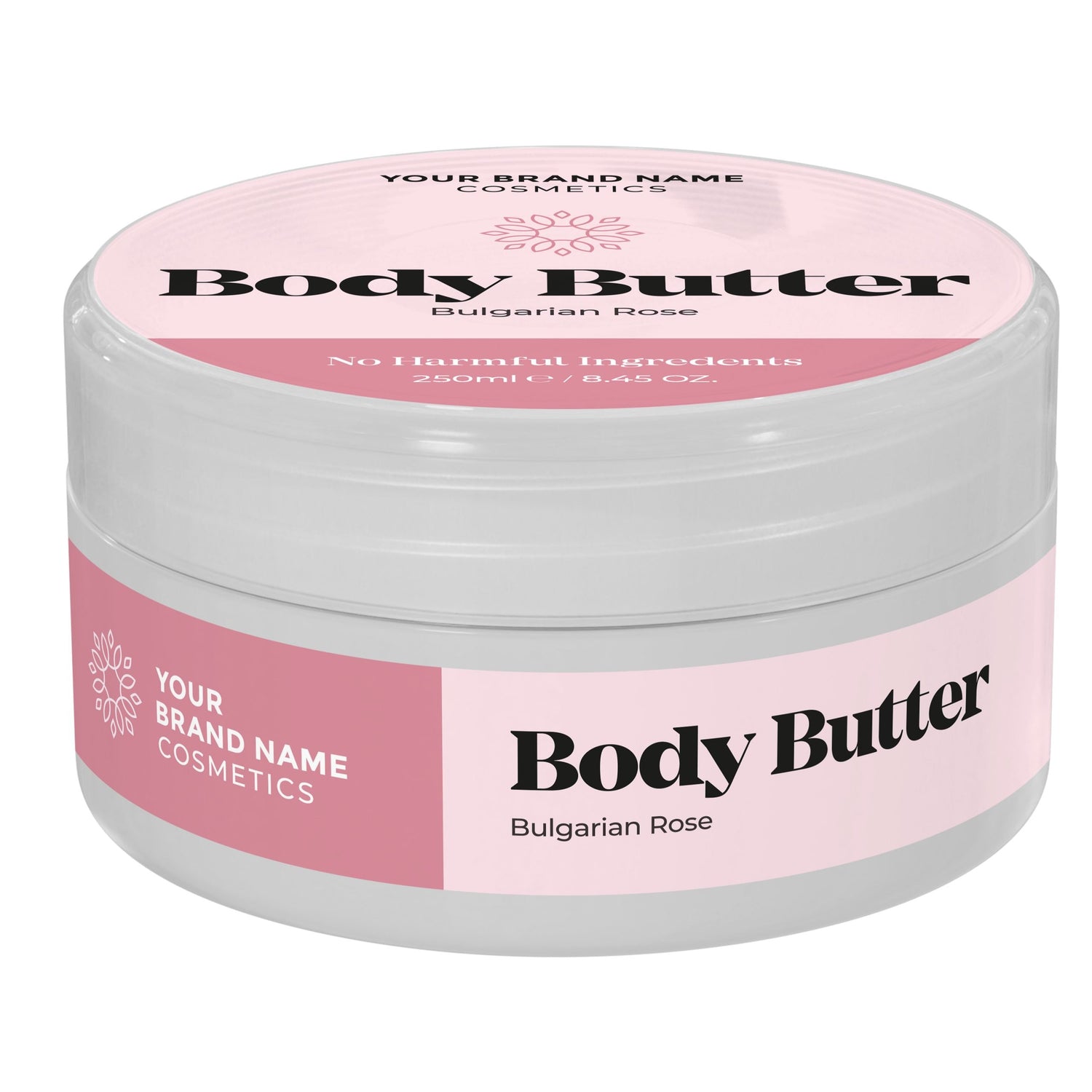 Body Butter Bulgarian Rose - 250 ml. - Made By Nature Labs - Private Label Natural Skin Care &amp; Cosmetics 