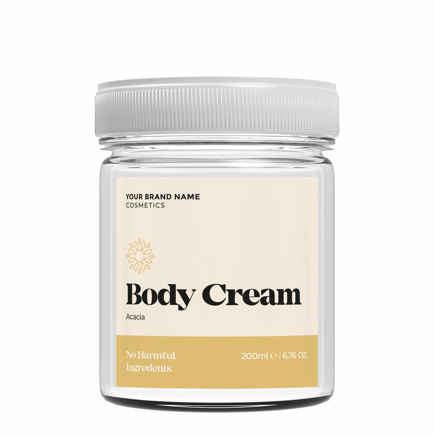 Body Cream Acacia - 200 ml. - Made By Nature Labs - Private Label Natural Skin Care &amp; Cosmetics 