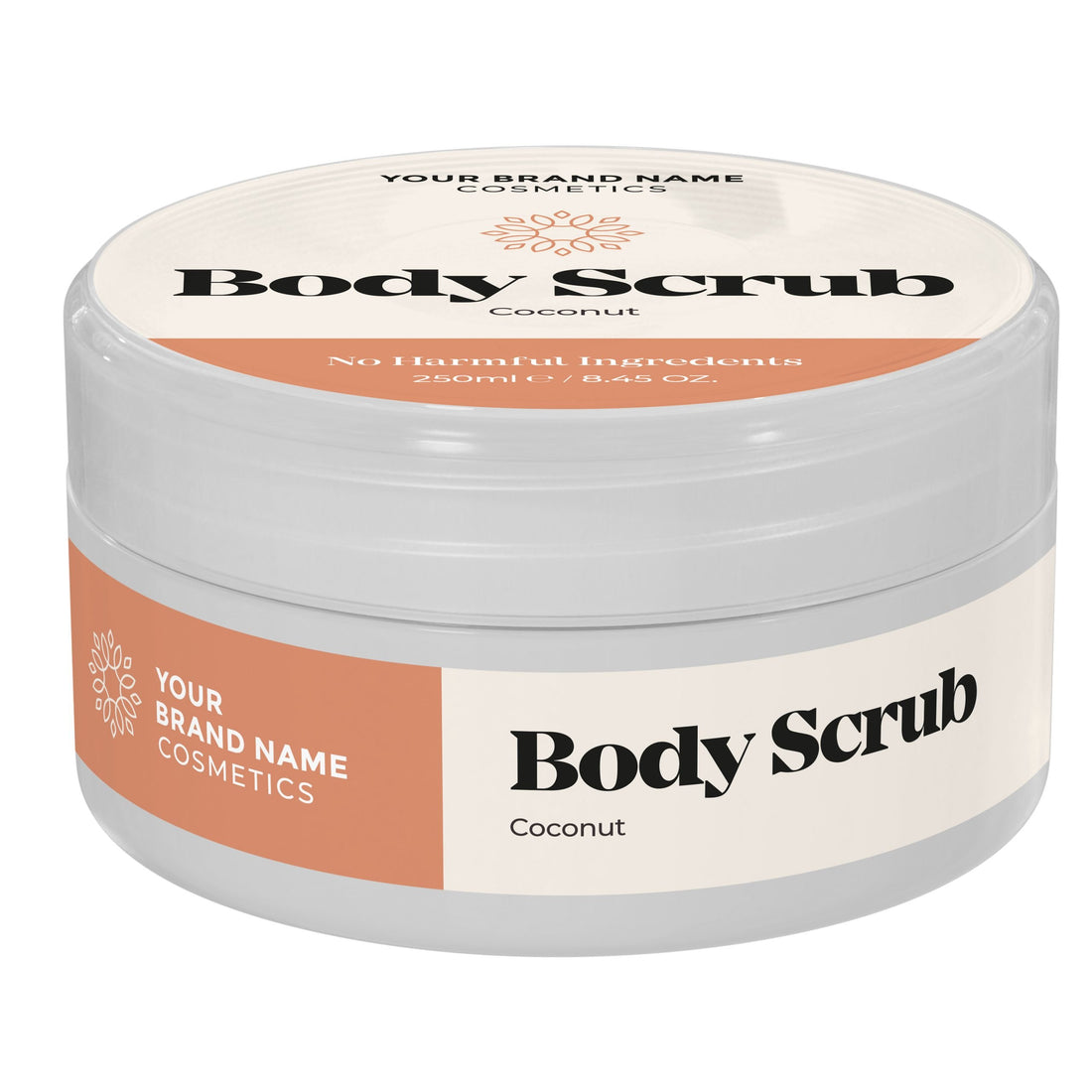 Body Scrub Coconut - 250 ml. - Made By Nature Labs - Private Label Natural Skin Care &amp; Cosmetics 