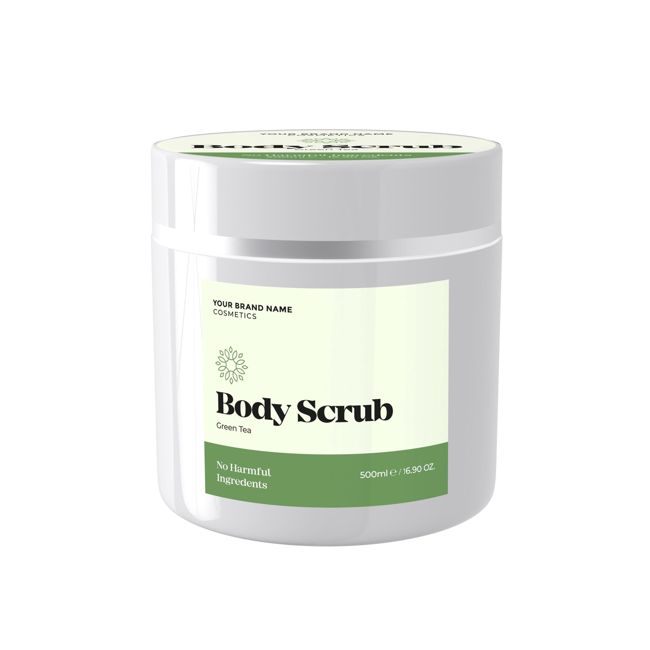 Body Scrub Green Tea - 500 ml. - Made By Nature Labs - Private Label Natural Skin Care &amp; Cosmetics 