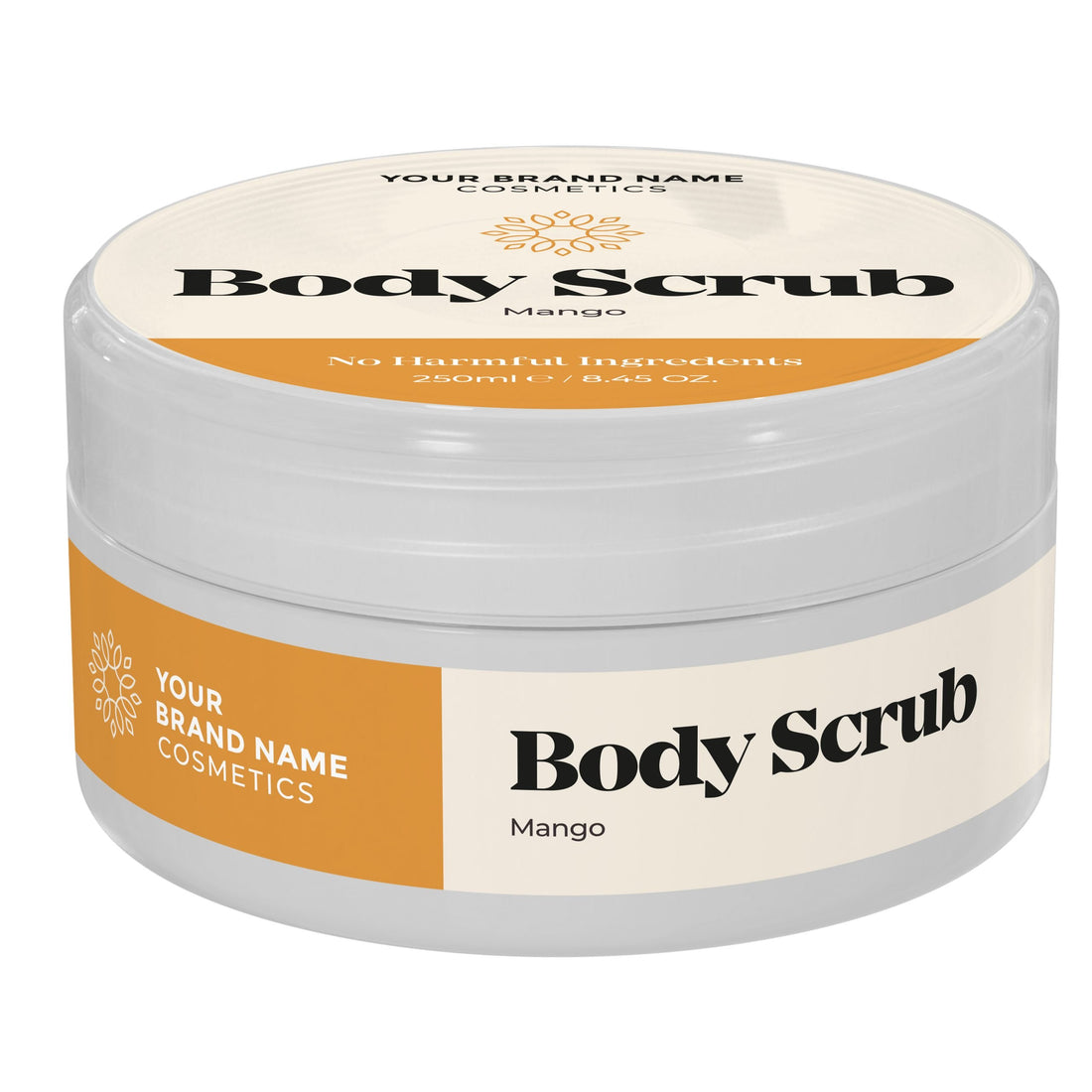 Body Scrub Mango - 250 ml. - Made By Nature Labs - Private Label Natural Skin Care &amp; Cosmetics 