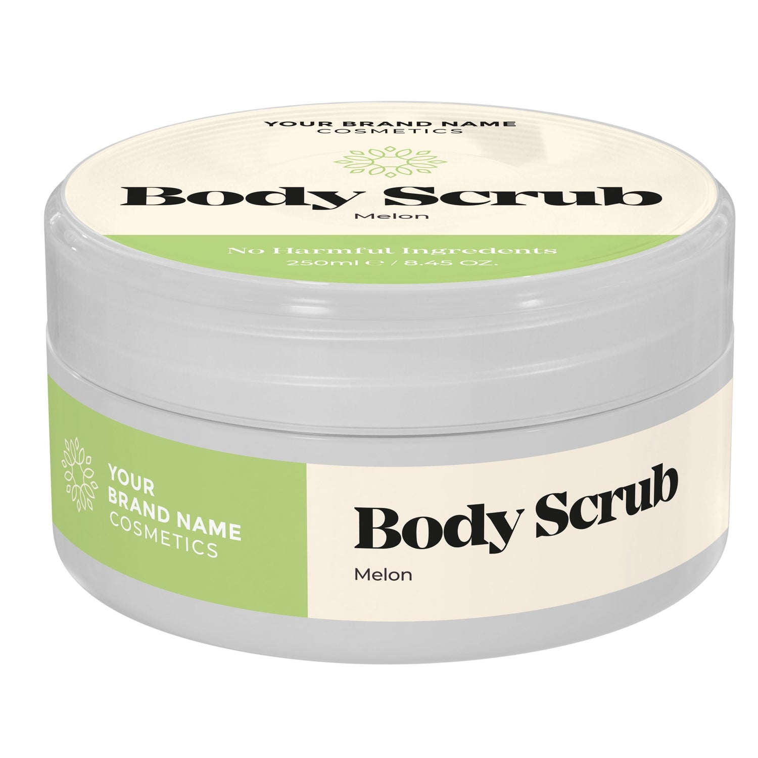 Body Scrub Melon - 250 ml. - Made By Nature Labs - Private Label Natural Skin Care &amp; Cosmetics 