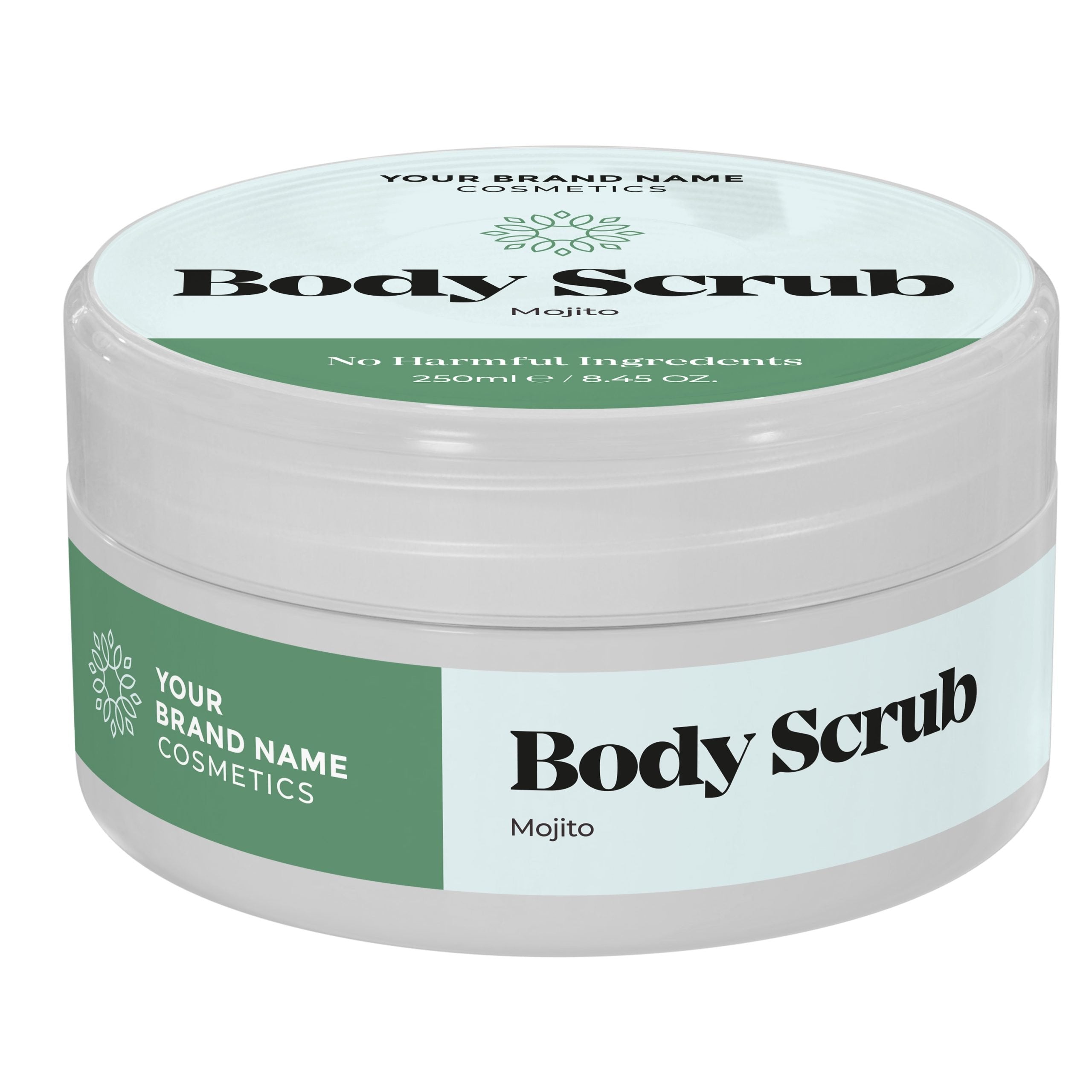 Body Scrub Mojito - 250 ml. - Made By Nature Labs - Private Label Natural Skin Care &amp; Cosmetics 