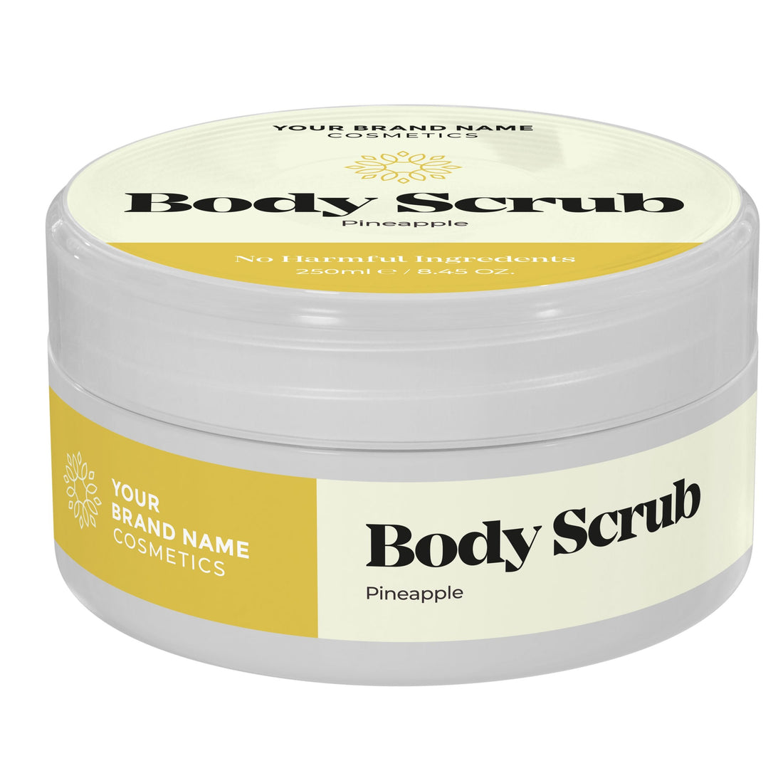 Body Scrub Pineapple - 250 ml. - Made By Nature Labs - Private Label Natural Skin Care &amp; Cosmetics 