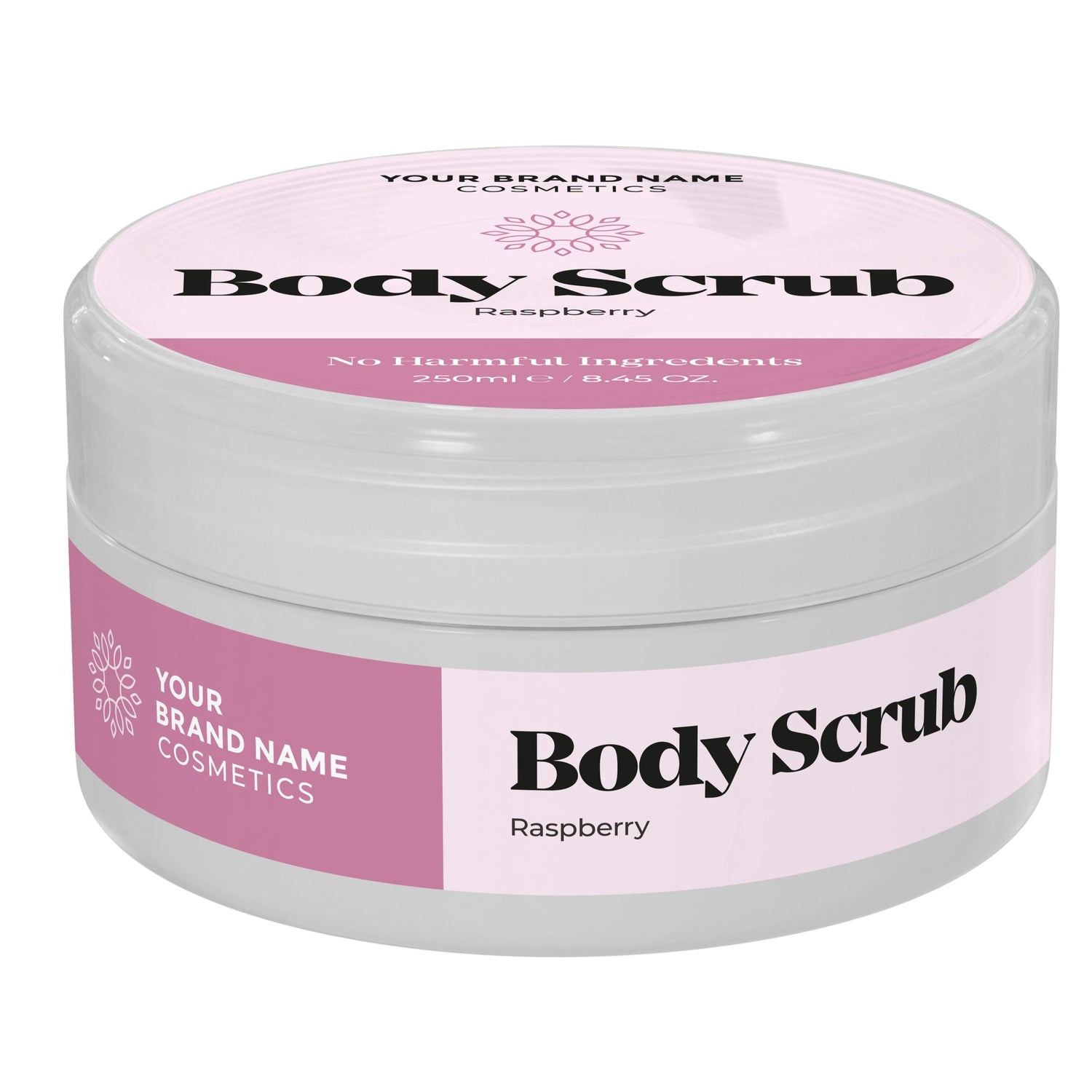 Body Scrub Raspberry - 250 ml. - Made By Nature Labs - Private Label Natural Skin Care &amp; Cosmetics 