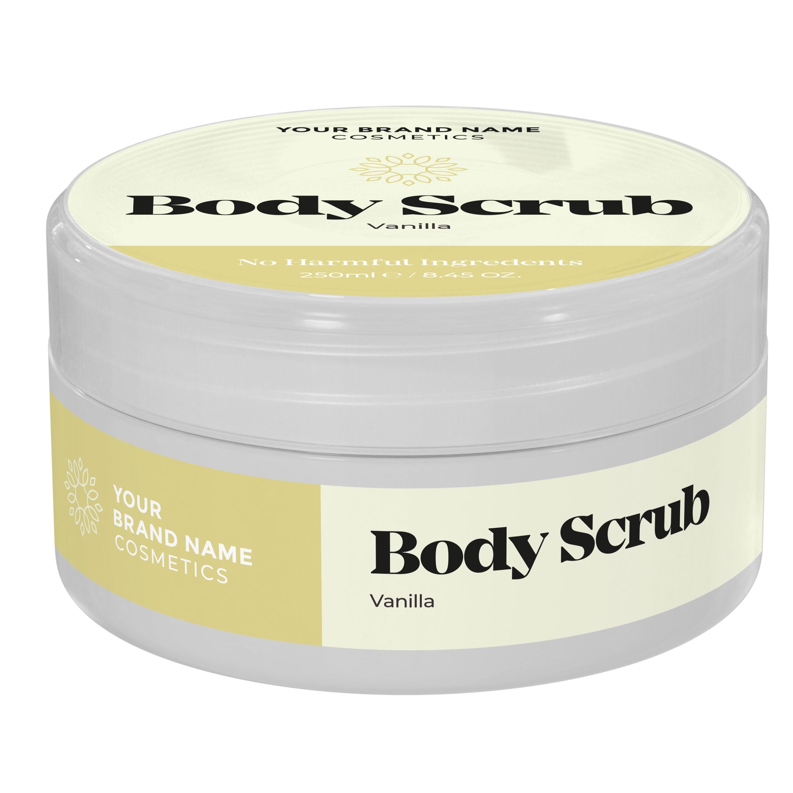 Body Scrub Vanilla - 250 ml. - Made By Nature Labs - Private Label Natural Skin Care &amp; Cosmetics 