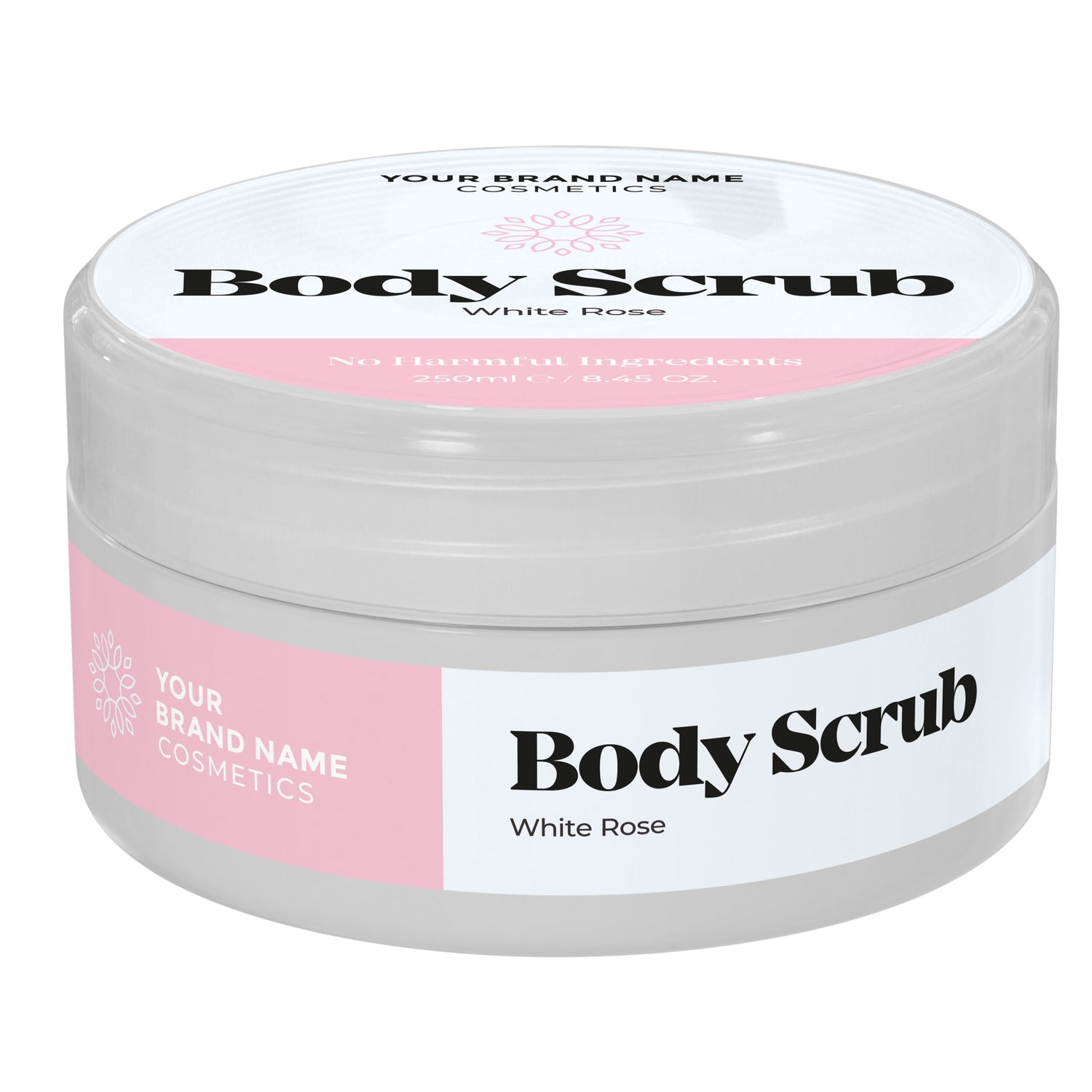 Exfoliating Body Scrub White Rose  - 250 ml. - Made By Nature Labs - Private Label Natural Skin Care &amp; Cosmetics 