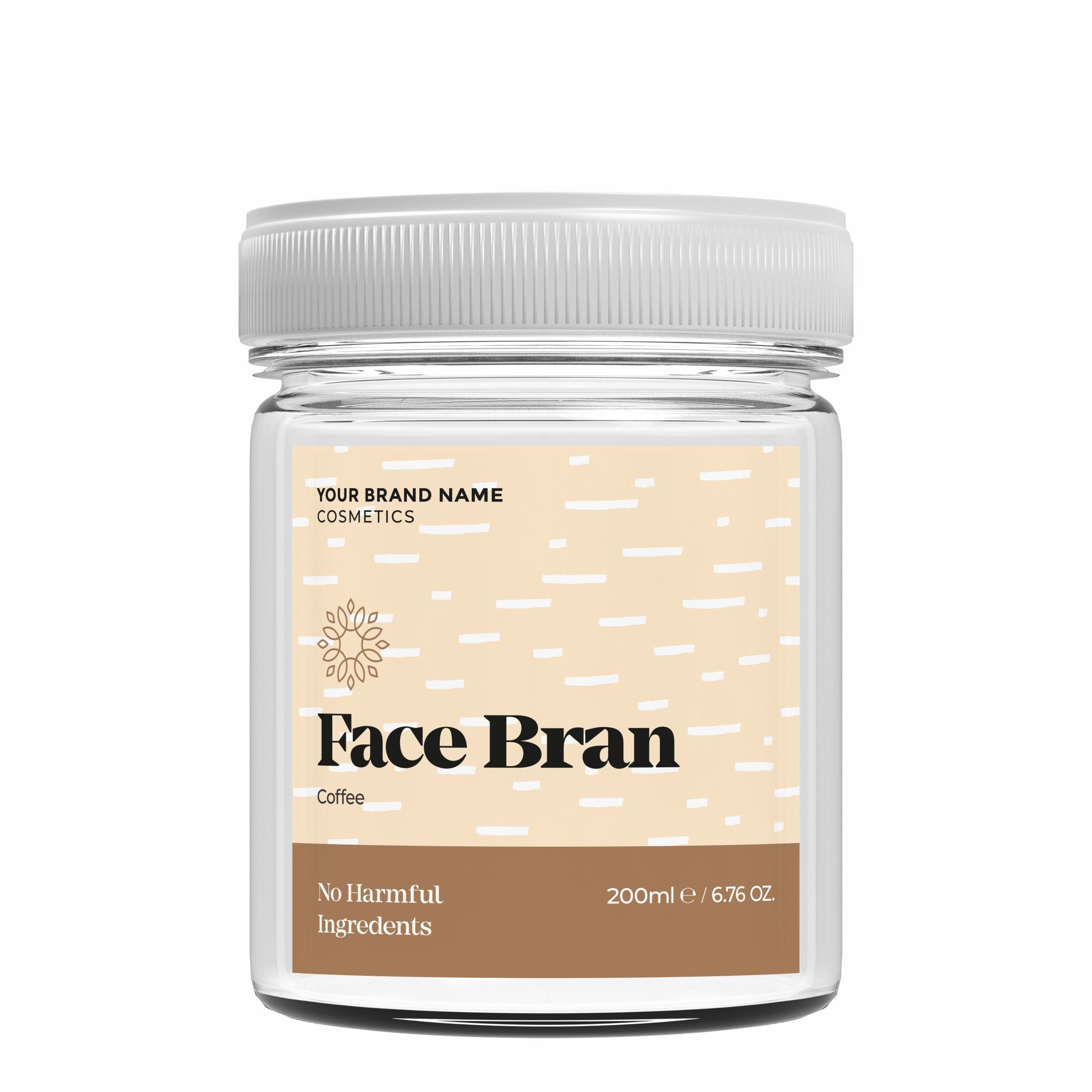 Exfoliating Face Bran Coffee - 200 ml. - Made By Nature Labs - Private Label Natural Skin Care &amp; Cosmetics 