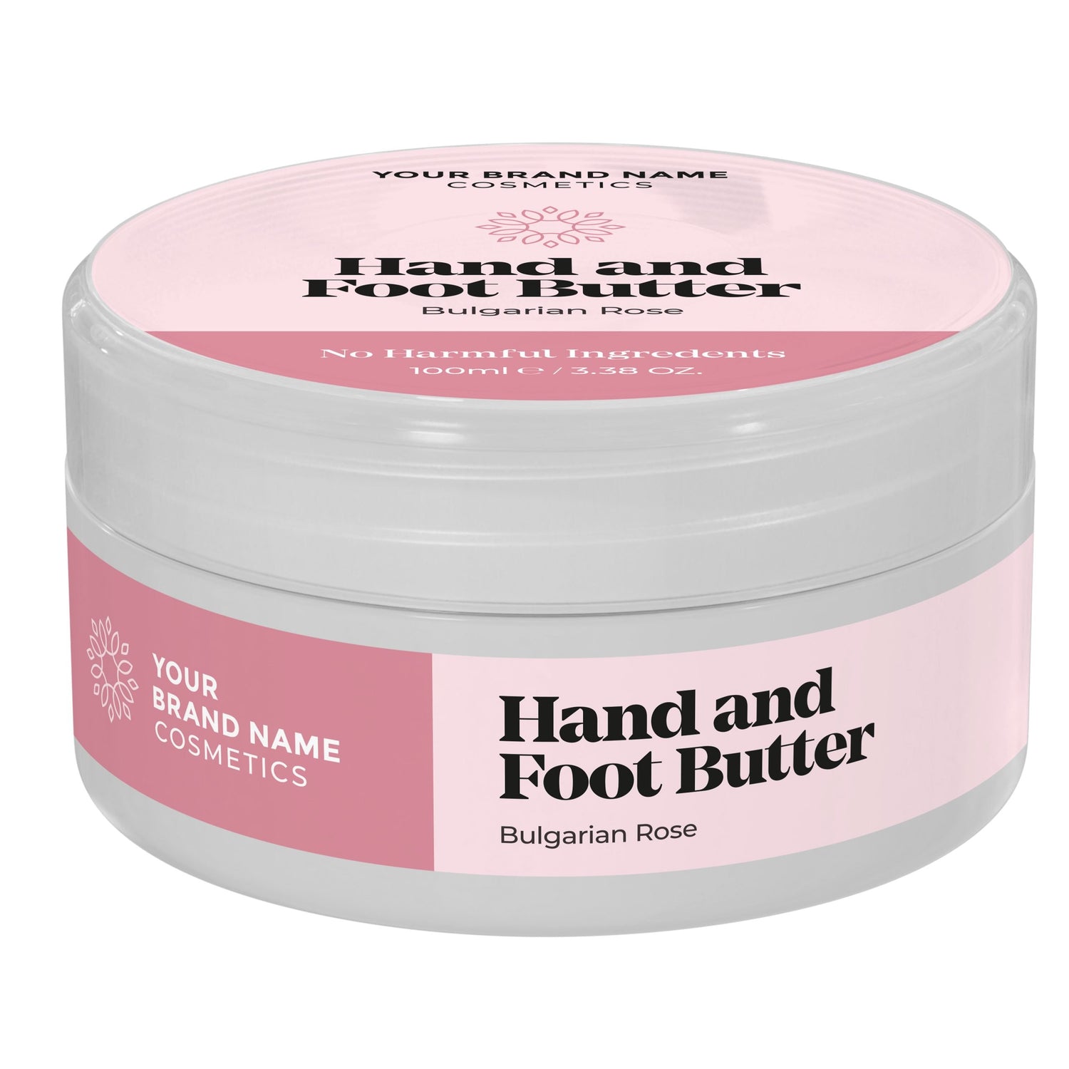 Hand And Foot Butter Bulgarian Rose - 100 ml - Made By Nature Labs - Private Label Natural Skin Care &amp; Cosmetics 