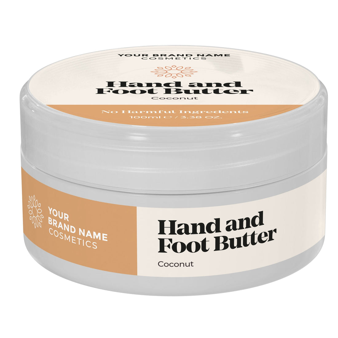 Hand And Foot Butter Coconut - 100ml - Made By Nature Labs - Private Label Natural Skin Care &amp; Cosmetics 