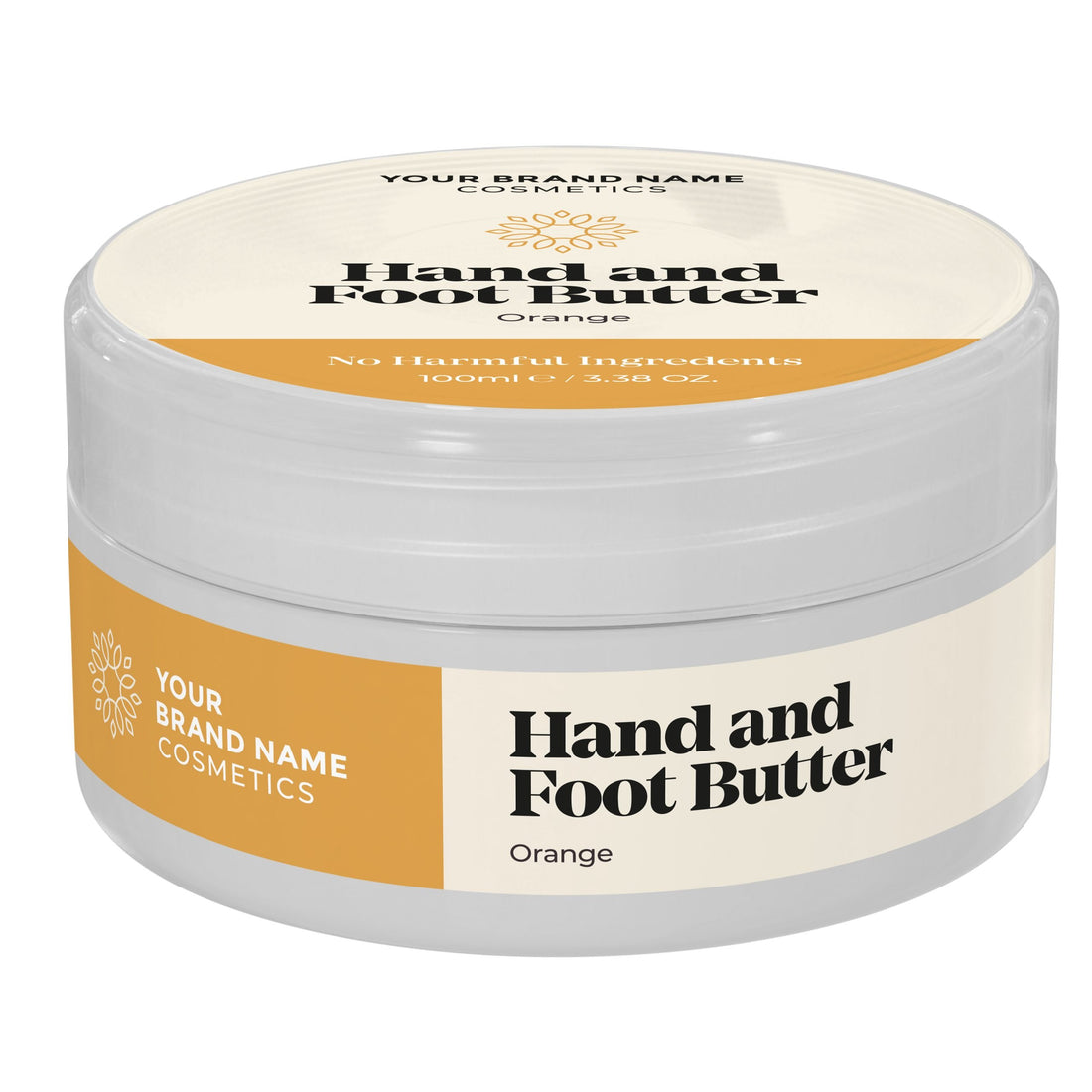 Hand And Foot Butter Orange - 100ml - Made By Nature Labs - Private Label Natural Skin Care &amp; Cosmetics 