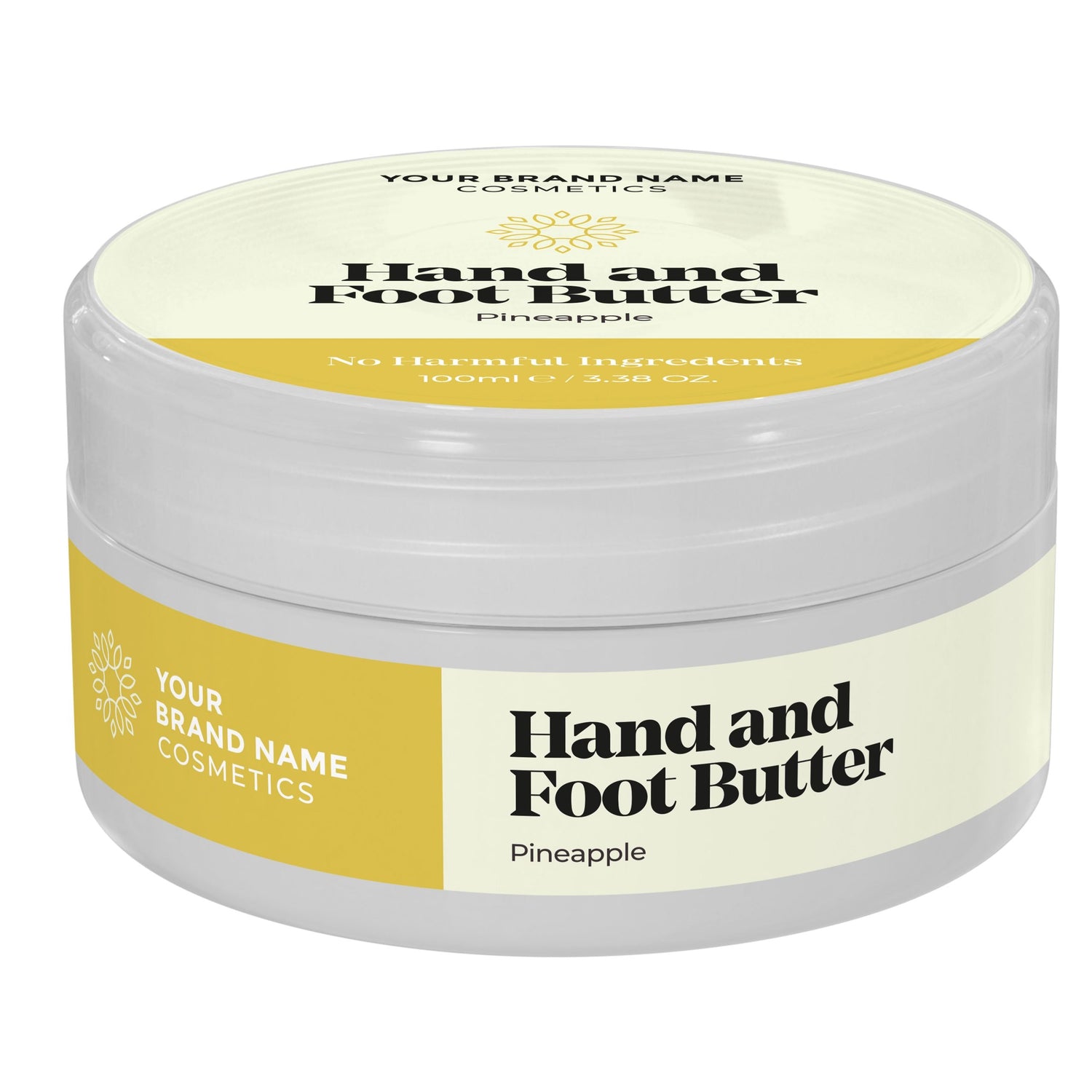 Hand And Foot Butter Pineapple - 100ml - Made By Nature Labs - Private Label Natural Skin Care &amp; Cosmetics 