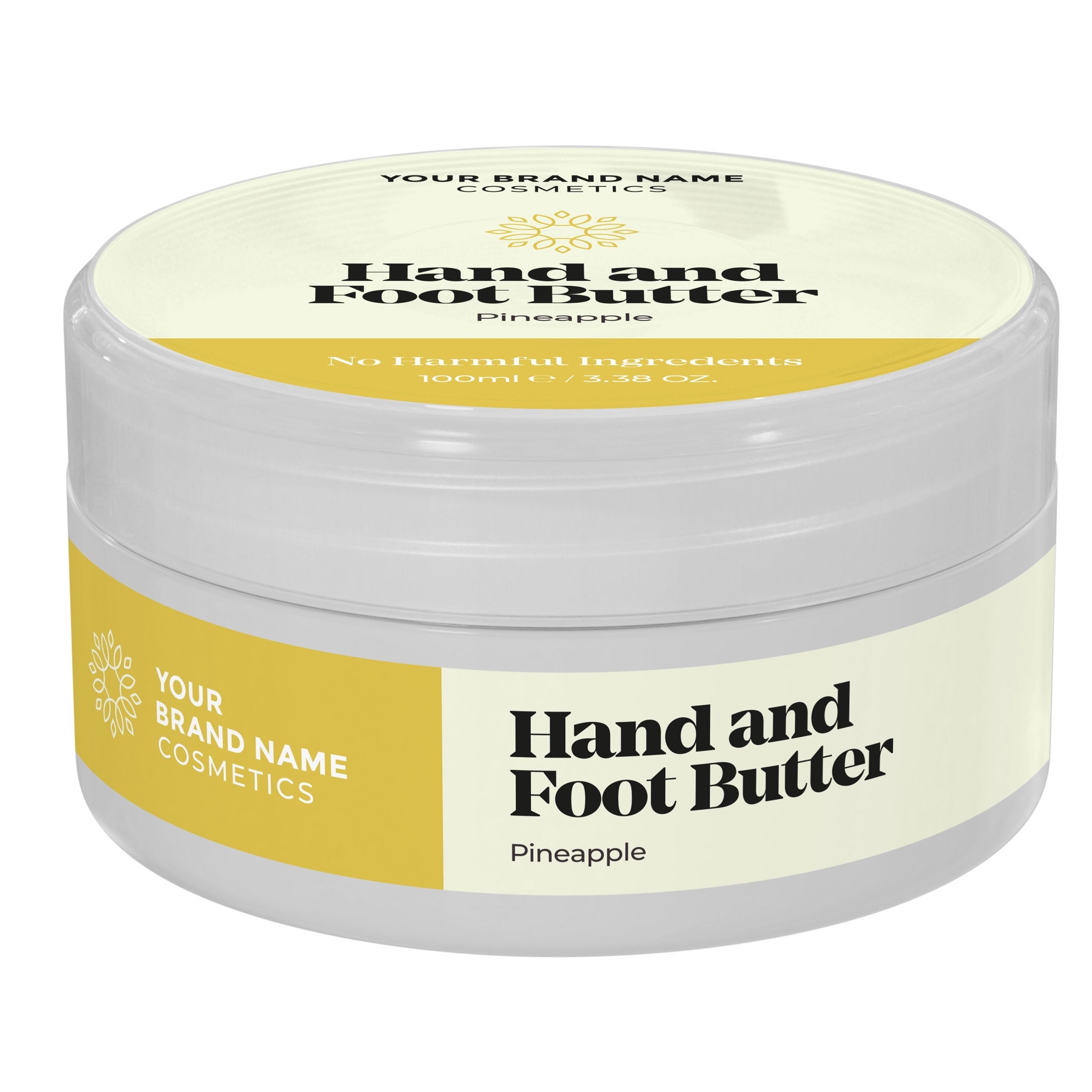 Hand And Foot Butter Pineapple - 100ml - Made By Nature Labs - Private Label Natural Skin Care &amp; Cosmetics 