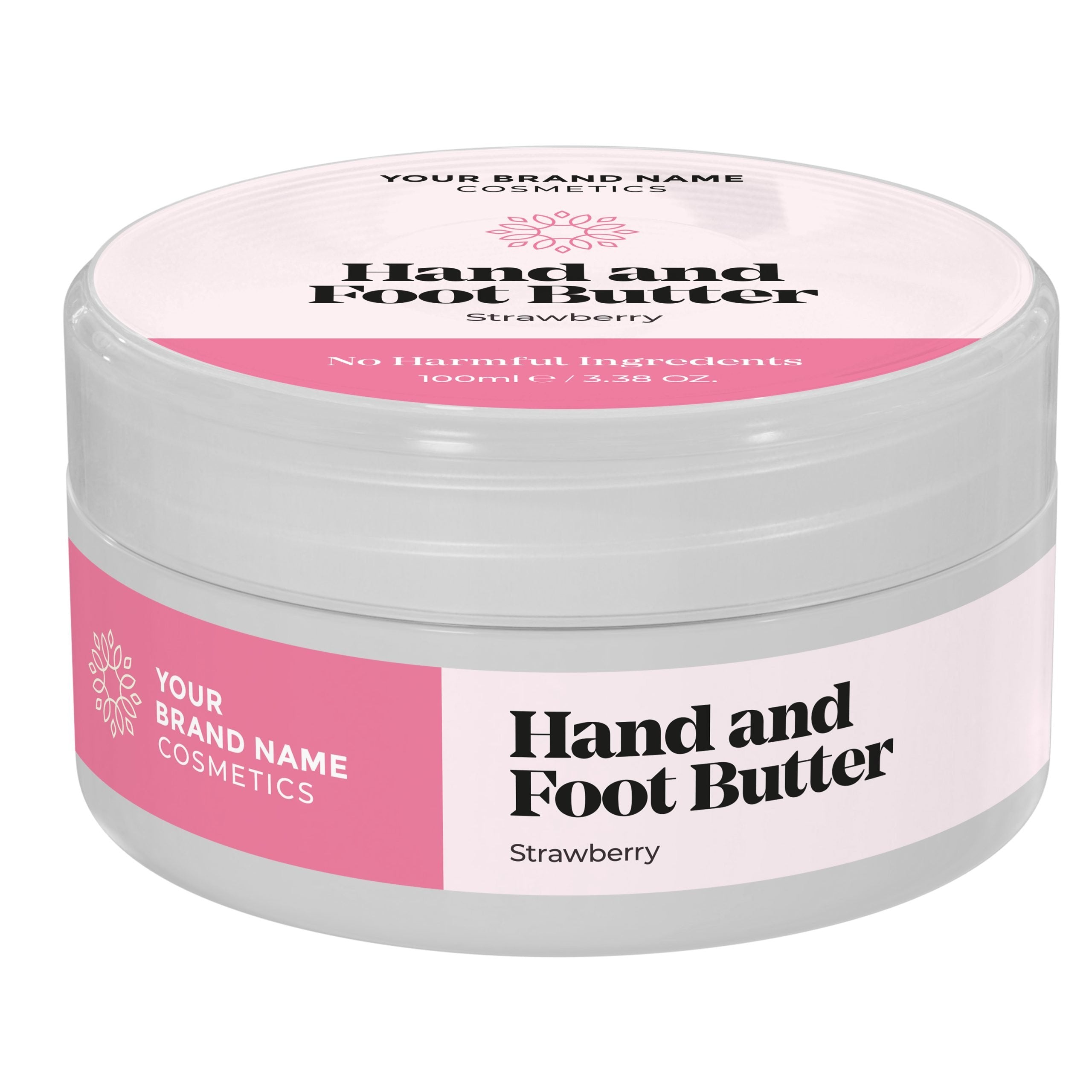 Hand And Foot Butter Strawberry - 100ml - Made By Nature Labs - Private Label Natural Skin Care &amp; Cosmetics 